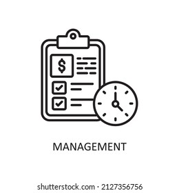 Management Vector Outline Icon Design illustration. Fintech Symbol on White background EPS 10 File