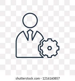 Management vector outline icon isolated on transparent background, high quality linear Management transparency concept can be used web and mobile