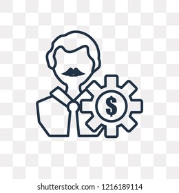 Management vector outline icon isolated on transparent background, high quality linear Management transparency concept can be used web and mobile