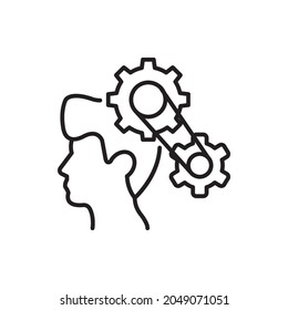 Management vector outline icon style illustration. EPS 10 file