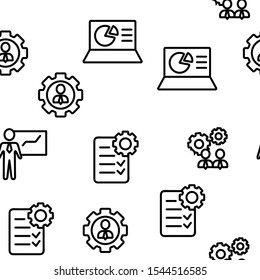 Management Vector Seamless Pattern Thin Line Illustration