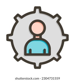 Management Vector Thick Line Filled Colors Icon Design