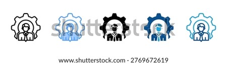 Management web icon with multiple style collection