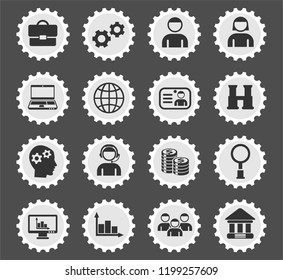 management web icons stylized postage stamp for user interface design