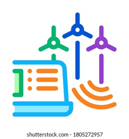 management of wind energy technicians icon vector. management of wind energy technicians sign. color symbol illustration
