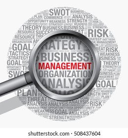 Management word cloud business concept, vector presentation template