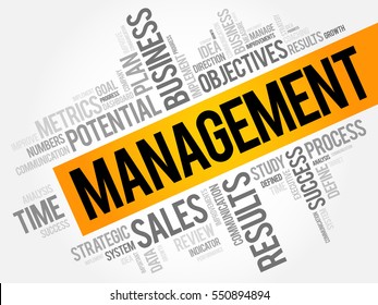 Management word cloud collage, business concept background