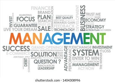Management  in word cloud and white background