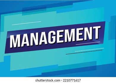 Management word concept vector illustration with lines 3d style for social media landing page, template, ui, web, mobile app, poster, banner, flyer, background, gift card, coupon, label, wallpaper