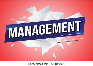 Management word concept vector illustration with lines 3d style for social media landing page, template, ui, web, mobile app, poster, banner, flyer, background, gift card, coupon, label, wallpaper