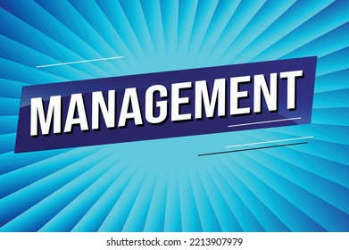 Management word concept vector illustration with lines 3d style for social media landing page, template, ui, web, mobile app, poster, banner, flyer, background, gift card, coupon, label, wallpaper