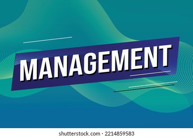 Ilustración vectorial del concepto de palabra de gestión con líneas 3d estilo para la página de inicio de medios sociales, plantilla, ui, web, aplicación móvil, afiche, banner, volante, fondo, tarjeta de regalo, cupón, etiqueta, papel tapiz