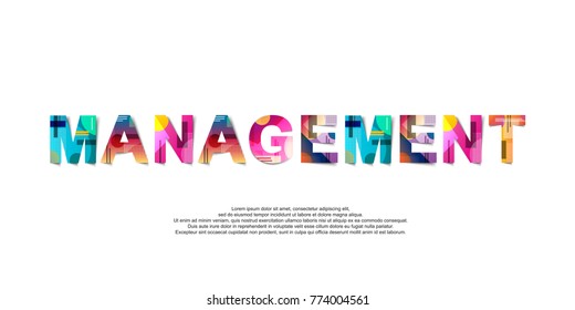 
Management word creative design Concept . Modern Vector Illustration concept of word Management