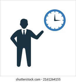 Management, work, business time icon. Vector illustration.