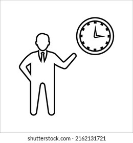 Management, work, business time icon. Outline vector graphics.