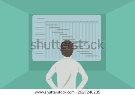 manager analyzes a Gant calendar