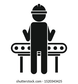 Manager assembly line icon. Simple illustration of manager assembly line vector icon for web design isolated on white background