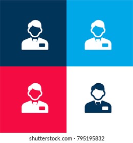 Manager Avatar four color material and minimal icon logo set in red and blue