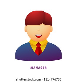 Manager. Avatar. Vector illustration. Flat. Gradient.