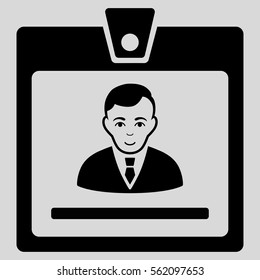 Manager Badge vector icon. Flat black symbol. Pictogram is isolated on a light gray background. Designed for web and software interfaces.