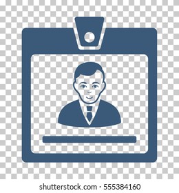 Manager Badge vector pictogram. Illustration style is flat iconic blue symbol on a chess transparent background.