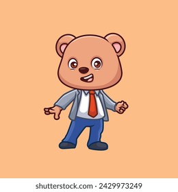 Manager Bär Niedliche Cartoon Figur Illustration
