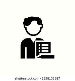 manager black icon, isolated icon in light background, perfect for website, blog, logo, graphic design, social media, UI, mobile app