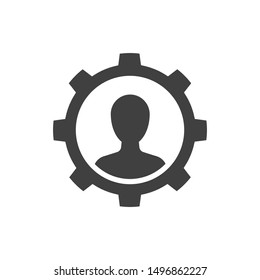 Manager black icon on white background. Management illustration