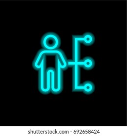 Manager blue glowing neon ui ux icon. Glowing sign logo vector
