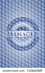 Manager blue polygonal emblem.