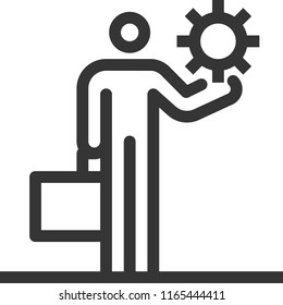 Manager, bold line stick figure icon. The illustration is vector, editable stroke, 48x48 pixel perfect. Crafted with precision and eye for quality.
