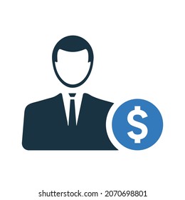 Manager, business man icon. Simple editable vector design isolated on a white background.