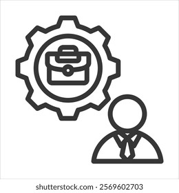 Manager Business Outline Icon Vector Illustration