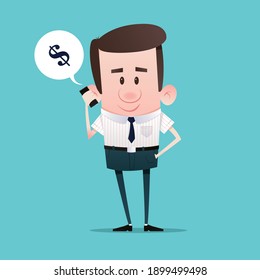 Manager Businessman in Cell Illustration Vector Flat Design
