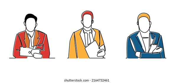 Manager Businessman Concept Continuous Filled Line Business Illustration