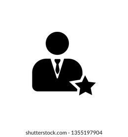 Manager businessman star vector icon. Mobile concept and web apps illustration. Thin line icon for website design and development, app development. Premium icon