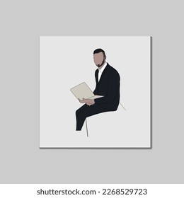 Manager is busy different things, goes, stands, works on the pc, speaks on the phone. Vector illustration.