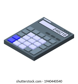 Icono de calculadora de Gestor. Isometric del icono de vector de calculadora de gerente para el diseño web aislado en fondo blanco