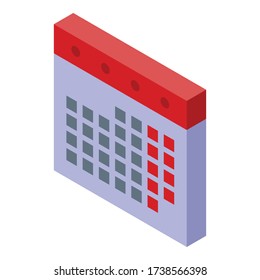 Manager calendar icon. Isometric of manager calendar vector icon for web design isolated on white background