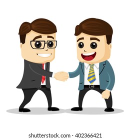 Manager Characters Shaking Hands. Businessmen. Cartoon Characters. 