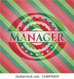 Manager christmas style badge..