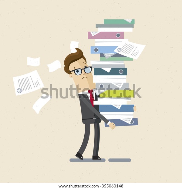 Manager Clerk Office Woker Man Drags Stock Vector (Royalty Free) 355060148