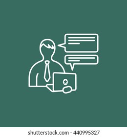 manager and client speech bubbles