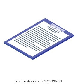 Manager clipboard icon. Isometric of manager clipboard vector icon for web design isolated on white background