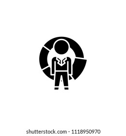 Manager competition black icon concept. Manager competition flat  vector symbol, sign, illustration.