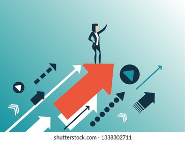 The Manager. Concept business vector illustration. Leadership, Successful, Achievement.