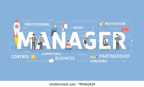 Manager concept illustration. Idea of strategy, risks and development.