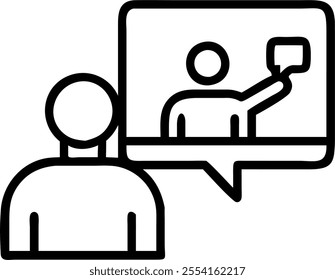 Manager conducting a virtual meeting in a glossy flexible workspace concept as Camera movement Pan across the manager screen during the virtual meeting. Scene A professional and te