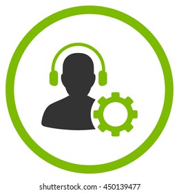 Manager Configuration vector icon. Style is flat circled symbol, color, rounded angles, white background.