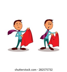 Manager consultant with a red rag, teasing someone. One of a series of similar images.